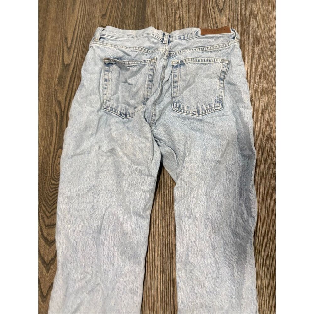 Topsop Womens Straight Jeans Mid Rise Button Fly Denim Light Wash Blue Size 30 - Picture 9 of 11